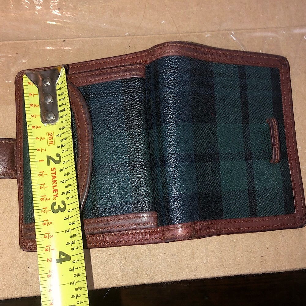 RALPH LAUREN Black Watch Coated Canvas Leather Bifold Wallet - Picture 7 of 17